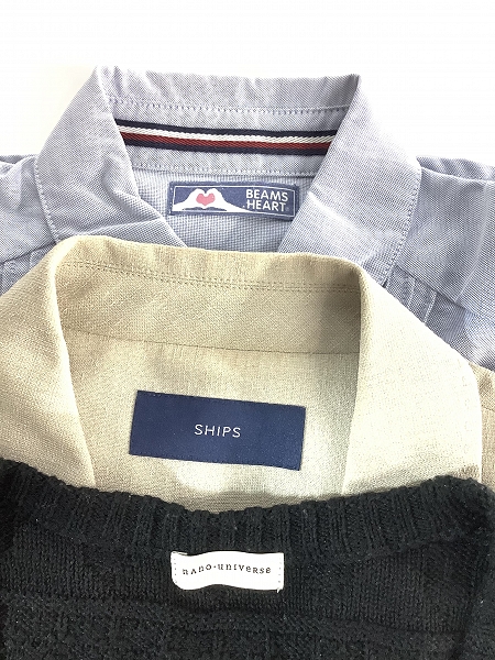 実際に弊社で買取させて頂いた【おまとめ】ビームス/シップス/ナノユニバース 等 ボタンシャツ/ベスト/カーディガン 他の画像 1枚目