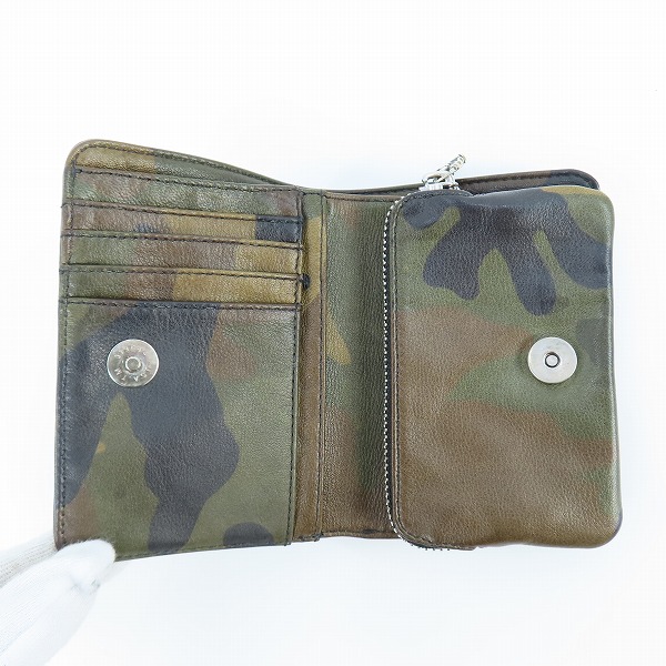 実際に弊社で買取させて頂いたCHROME HEARTS/クロムハーツ 1 FOLD JOEY/ジョーイ ウォレット カモフラ/迷彩柄の画像 4枚目