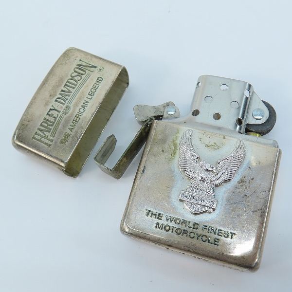 実際に弊社で買取させて頂いた【ジャンク】ZIPPO/ジッポー HARLEY DAVIDSON/ハーレーダビッドソン メタル貼り 1996年製の画像 4枚目
