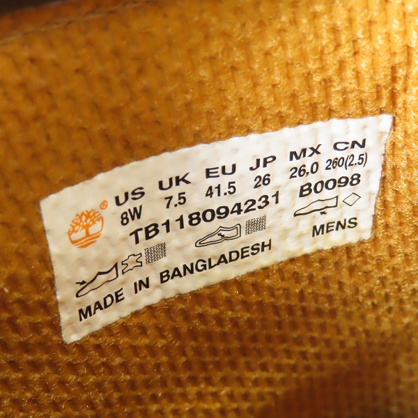 実際に弊社で買取させて頂いたTimberland/ティンバーランド 6-INCH PREMIUM WATERPROOF BOOTS/TB118094231/26の画像 5枚目