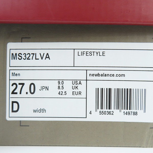 実際に弊社で買取させて頂いたLEVI'S/リーバイス×NEW BALANCE/リーバイス×ニューバランス ローカットスニーカー MS327LVA/27の画像 9枚目