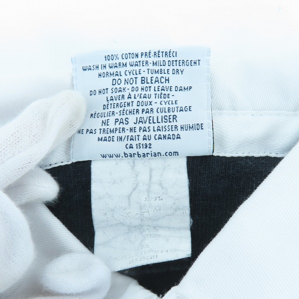 実際に弊社で買取させて頂いたBARBARIAN/バーバリアン ボーダー柄 ラガーシャツ Mの画像 3枚目