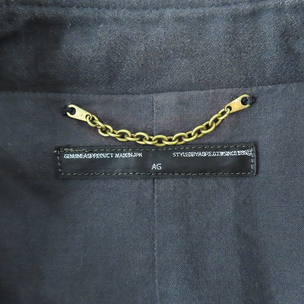 実際に弊社で買取させて頂いたAG by EXPERIMENT/エージーバイエクスペリメント ブルゾン ジャケット ブラック 44の画像 3枚目