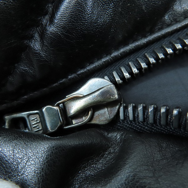 実際に弊社で買取させて頂いたBACKLASH/バックラッシュ レザー ハイネック ダウン ベスト 1526-01/Sの画像 6枚目