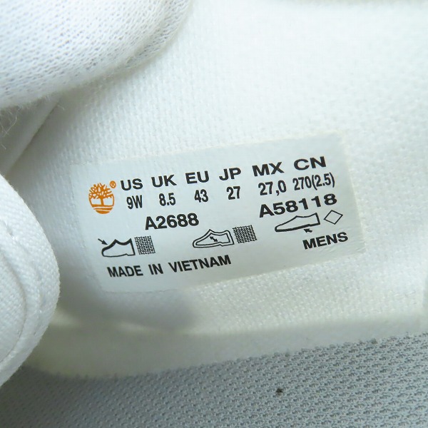 実際に弊社で買取させて頂いたTimberland/ティンバーランド ローカット スニーカー A2688 /27の画像 5枚目