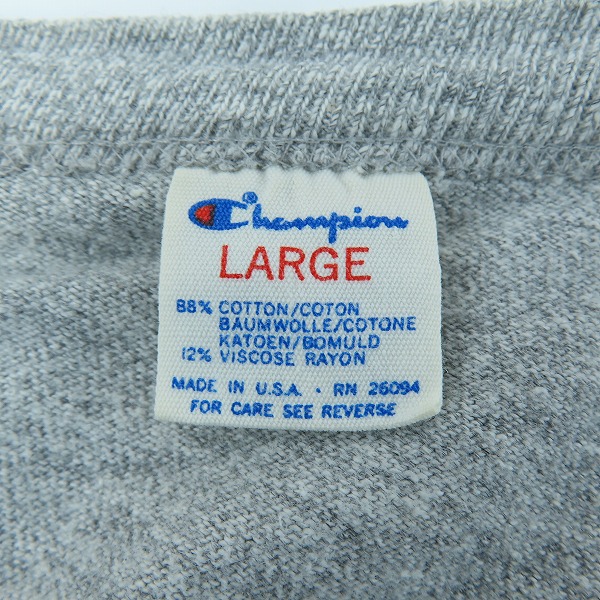 実際に弊社で買取させて頂いたChampion/チャンピオン トリコタグ WASHINGTON COLLEGE/ワシントン大学 ヘンリーネック 長袖Tシャツ/Lの画像 2枚目