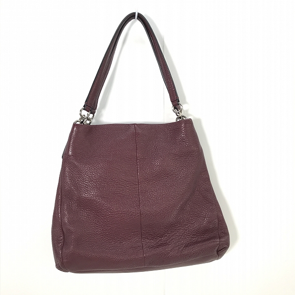 実際に弊社で買取させて頂いたCOACH/コーチ レザー トートバッグ ボルドーの画像 1枚目