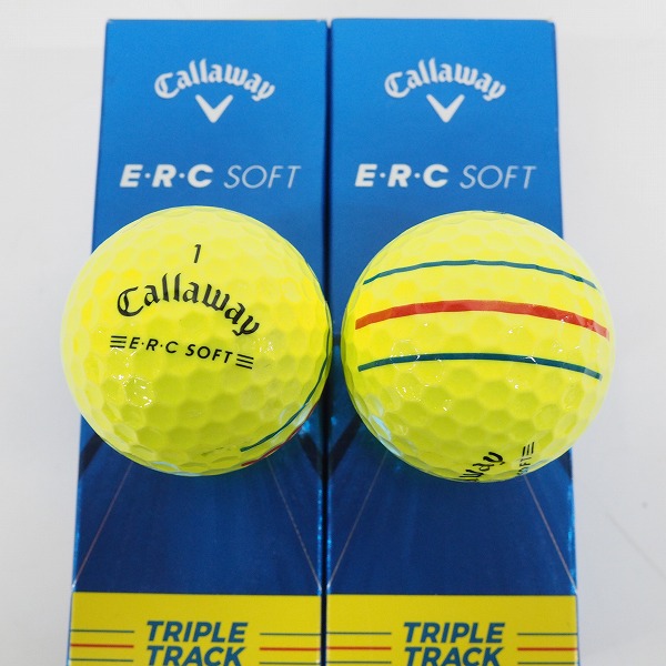 実際に弊社で買取させて頂いた【未使用】Callaway/キャロウェイ E.R.C SOFT TRIPLE TRACK/トリプルトラック ゴルフボール イエロー 2スリーブの画像 1枚目
