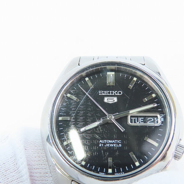 実際に弊社で買取させて頂いたSEIKO/セイコー 5/ファイブ AUTOMATIC 21 JEWELS ST.STEEL 自動巻き 腕時計 7S26-01V0の画像 5枚目