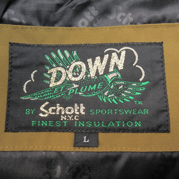 実際に弊社で買取させて頂いたSchott/ショット 2TONE DOWN PARKA/ツートン ダウンパーカー 3102063 オリーブ/Lの画像 2枚目