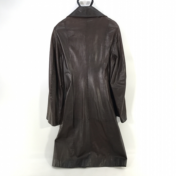 実際に弊社で買取させて頂いたANN DEMEULEMEESTER/アンドゥムルメステール レザー ロング コート/38の画像 1枚目