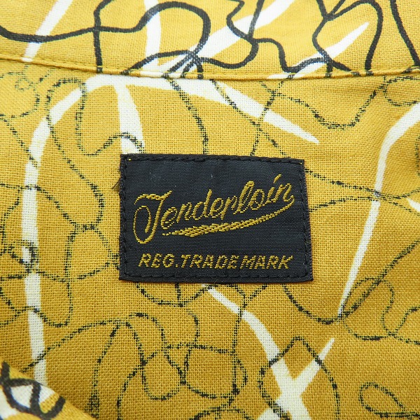 実際に弊社で買取させて頂いたTENDERLOIN/テンダーロイン SHT AS S/S YELLOW アブストラクト 半袖シャツ/Mの画像 2枚目