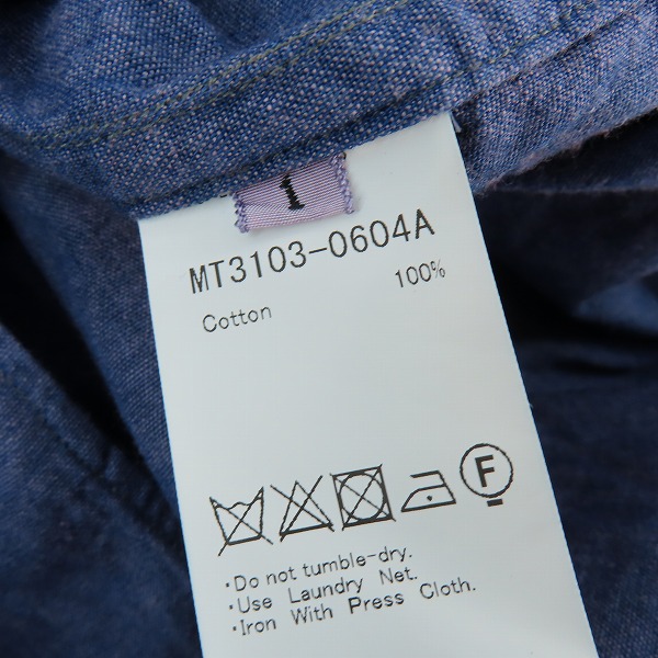 実際に弊社で買取させて頂いたMAATEE&SONS/マーティーアンドサンズ 23SS SHAMBRAY WORK SHIRTS 長袖シャツ MT3103-0604A/1の画像 3枚目
