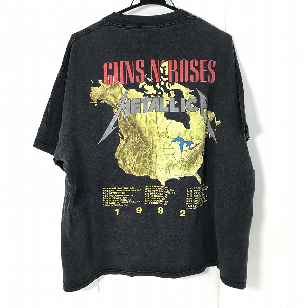 実際に弊社で買取させて頂いたBROCKUM/ブロックム METALLICA/メタリカ GUNS'N ROSES/ガンズアンドローゼズ 1992年 ツアー ヴィンテージ バンドTシャツ/XLの画像 1枚目