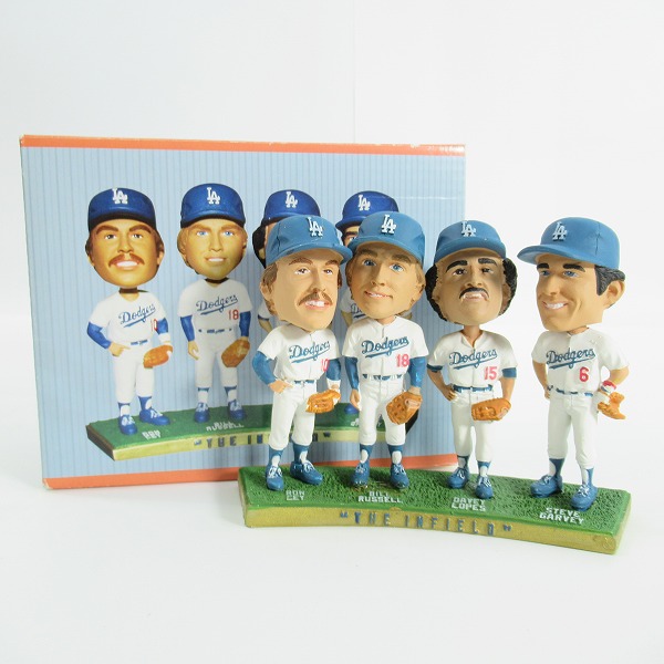 実際に弊社で買取させて頂いたドジャースタジアム 50周年 THE INFIELD ロン・セイ/ラッセル/ロープス/ガービー  ボブルヘッドフィギュア/首振り人形