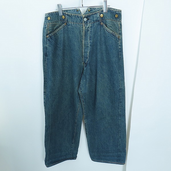 実際に弊社で買取させて頂いたEVIS/エヴィス/エビス 初期 水牛パッチ/デニムパンツ/サスペンダーボタン付き/W34L35