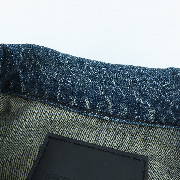 実際に弊社で買取させて頂いた【未使用】BACKLASH/バックラッシュ カーフレザー スリーブ 切替 デニムジャケット 1566-03/Lの画像 5枚目