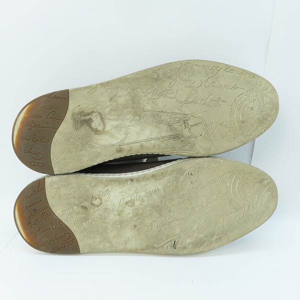 実際に弊社で買取させて頂いたBERLUTI/ベルルッティ カリグラフィプリント レザーローカットスニーカー グレー 0137/8の画像 2枚目