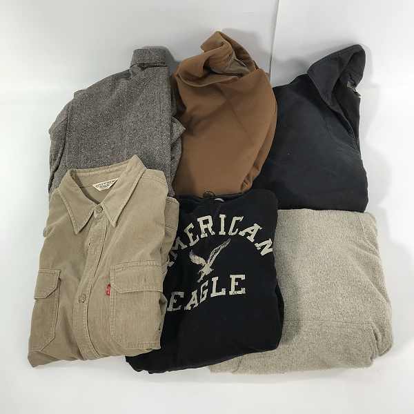 実際に弊社で買取させて頂いた【おまとめ】リーバイス/アメリカンイーグル/メルシーボークー 等 ボタンシャツ/パーカー/アウター 他