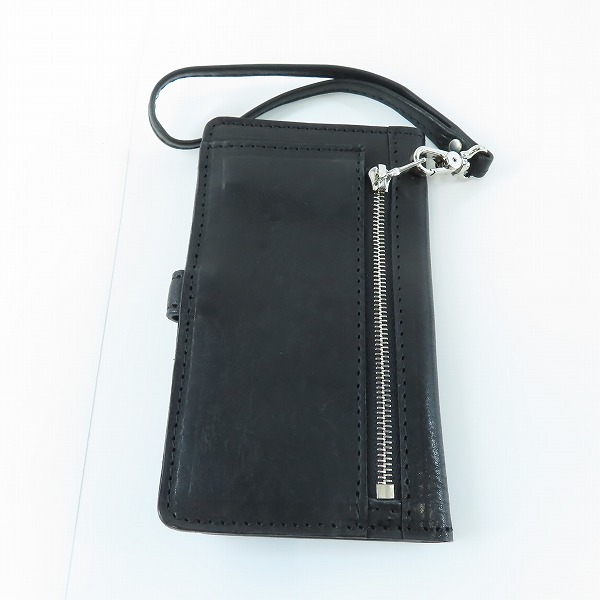 実際に弊社で買取させて頂いたISAMU KATAYAMA BACKLASH/バックラッシュ  携帯カバー 墨染めウォレット スマホケース 849-03の画像 1枚目
