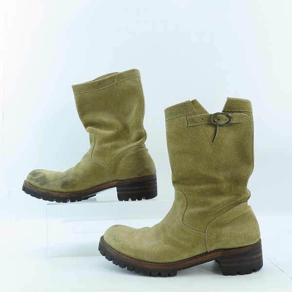 実際に弊社で買取させて頂いたKAZUYUKI KUMAGAI ATTACHMENT/カズユキクマガイ アタッチメント レザー スエード ブーツ ベージュ AA82-451/42.5の画像 3枚目