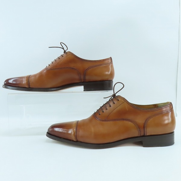 実際に弊社で買取させて頂いたSantoni/サントーニ 内羽根 ストレートチップ レザーシューズ 7.5の画像 3枚目