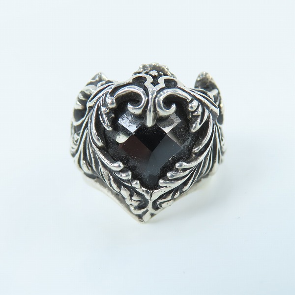 実際に弊社で買取させて頂いた【ギャラ付】 Leathers and Treasures/レザーズアンドトレジャーズ ハート スクロールハートストーンリング 15号の画像 1枚目