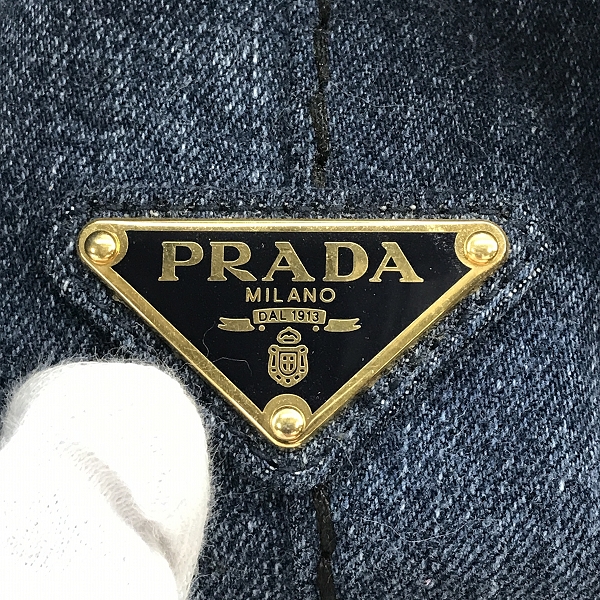 実際に弊社で買取させて頂いた【ギャラ付き】PRADA/プラダ CANAPA/カナパ デニム 2WAY ハンド/ショルダー バッグ 1BG439の画像 5枚目