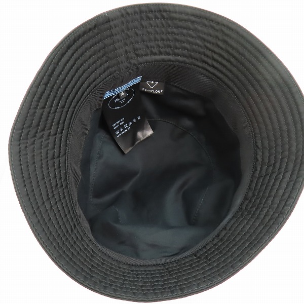 実際に弊社で買取させて頂いたPRADA/プラダ ReNylon バケットハット 三角ロゴ金具プレート 1HC137 2DMI/Mの画像 4枚目