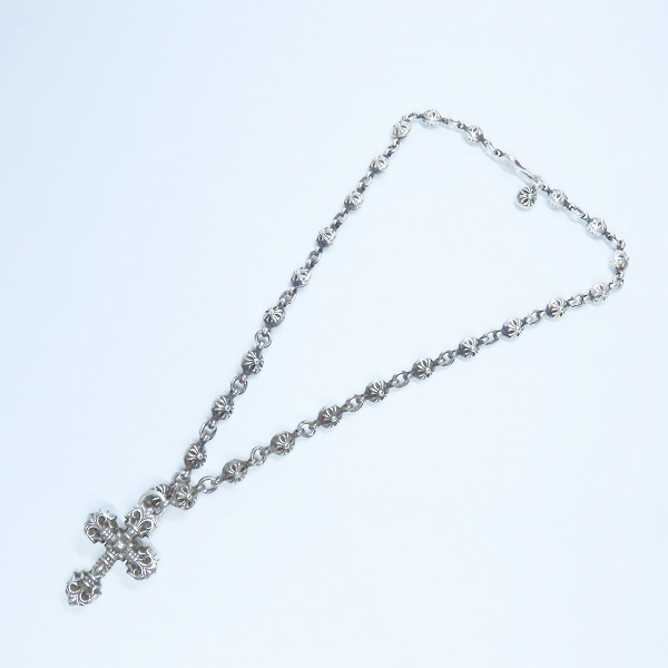 実際に弊社で買取させて頂いたCHROME HEARTS/クロムハーツ フィリグリークロス ペンダント XS/クロスボールチェーン #1 ネックレスの画像 7枚目