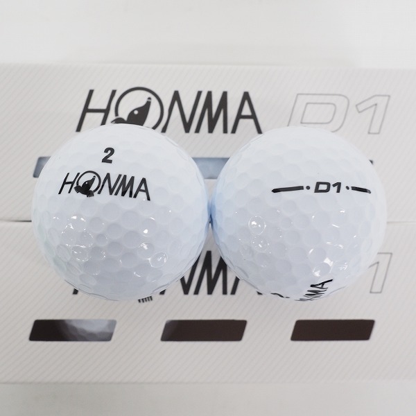 実際に弊社で買取させて頂いた【未使用】HONMA/ホンマ D1 DYNAMIC DISTANCE ゴルフボール イエロー・ホワイト  計18個の画像 2枚目