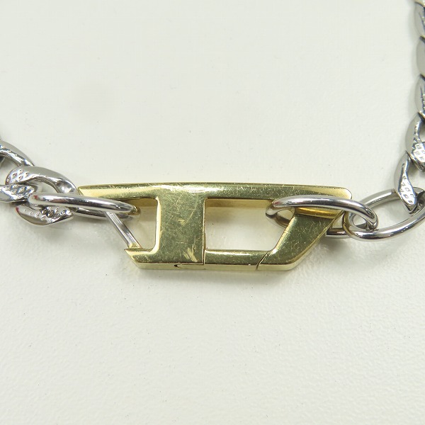 実際に弊社で買取させて頂いたDIESEL/ディーゼル Dロゴ ブレスレット シルバー×ゴールドの画像 2枚目