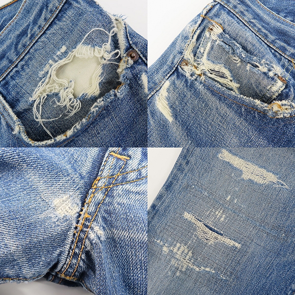実際に弊社で買取させて頂いた【難有り】Levi's/リーバイス 501 刻印6/点々/ビッグE/足長R ヴィンテージ デニムパンツの画像 8枚目