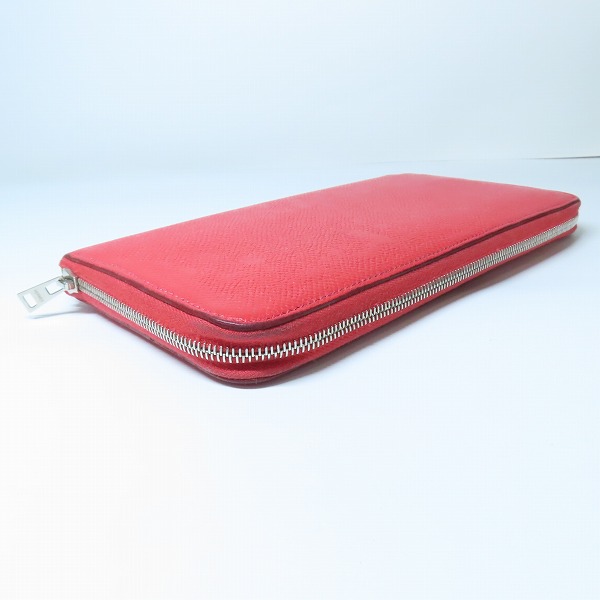 実際に弊社で買取させて頂いたHERMES/エルメス アザップロングシルクイン ヴォーエプソン ラウンドファスナー 長財布/ウォレット レッドの画像 2枚目