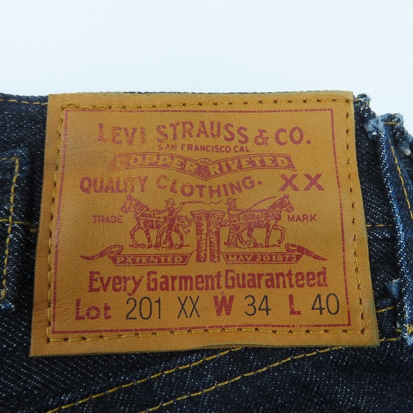 実際に弊社で買取させて頂いたLEVI'S/リーバイス 201XX 刻印555 米国製 復刻 98年製 ビッグE デニムパンツ/ジーンズ 201-0003/W34L40の画像 3枚目
