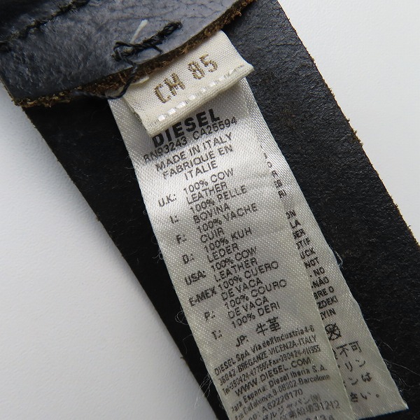 実際に弊社で買取させて頂いたDIESEL/ディーゼル レザーベルト 85/34の画像 3枚目