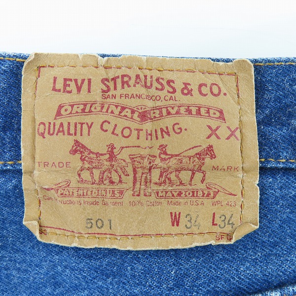 実際に弊社で買取させて頂いたLevi's/リーバイス 80s ヴィンテージ 501 刻印501 ボタンフライ デニムパンツ W34 L34の画像 5枚目