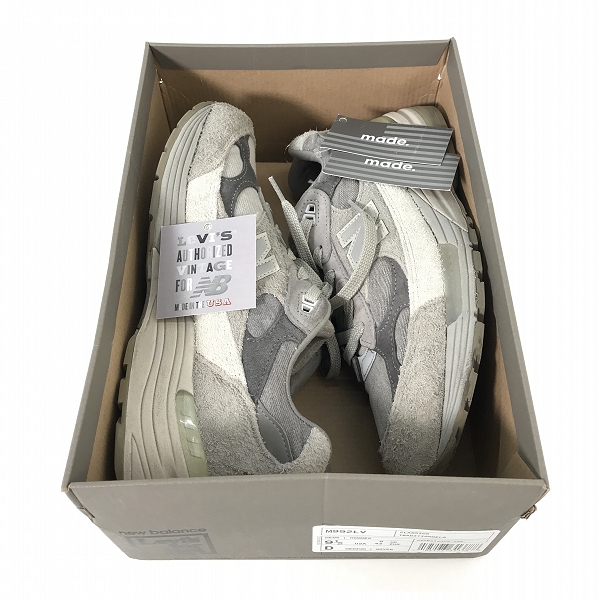 実際に弊社で買取させて頂いたNEW BALANCE×LEVIS/ニューバランス×リーバイス GREY DENIM スニーカー M992LV /27.5Dの画像 8枚目
