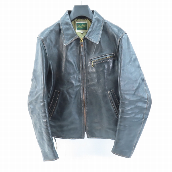 実際に弊社で買取させて頂いたThe Flat Head/フラットヘッド 馬革/ホースハイド シングルライダースジャケット 40