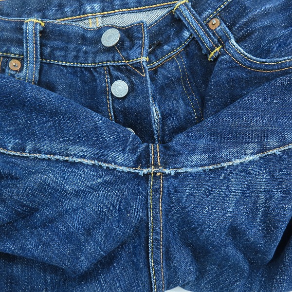 実際に弊社で買取させて頂いたEVISU/エヴィス No.0 Lot.2001 道楽 ペイント加工 デニムパンツ 32×35の画像 6枚目