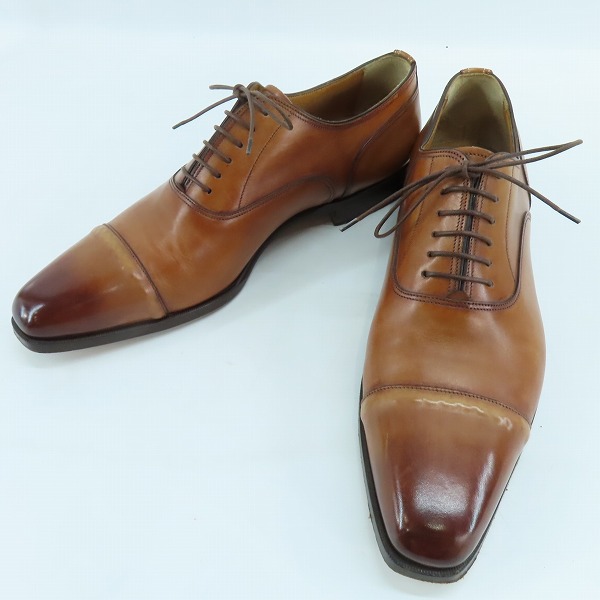 実際に弊社で買取させて頂いたSantoni/サントーニ 内羽根 ストレートチップ レザーシューズ 7.5