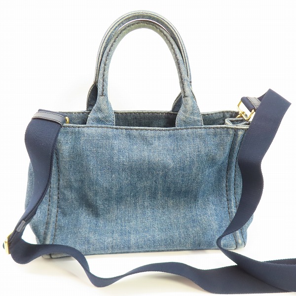 実際に弊社で買取させて頂いたPRADA/プラダ CANAPA/カナパ デニム 2WAY ハンド/ショルダー バッグ 1BG439の画像 1枚目