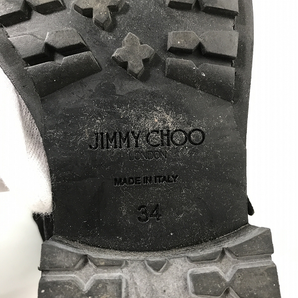 実際に弊社で買取させて頂いたJimmy Choo/ジミーチュウ ロゴプレート スウェードレザーブーツ 34の画像 5枚目