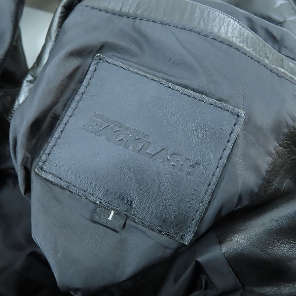 実際に弊社で買取させて頂いたBACKLASH/バックラッシュ レザー ハイネック ダウン ベスト 1526-01/Sの画像 3枚目