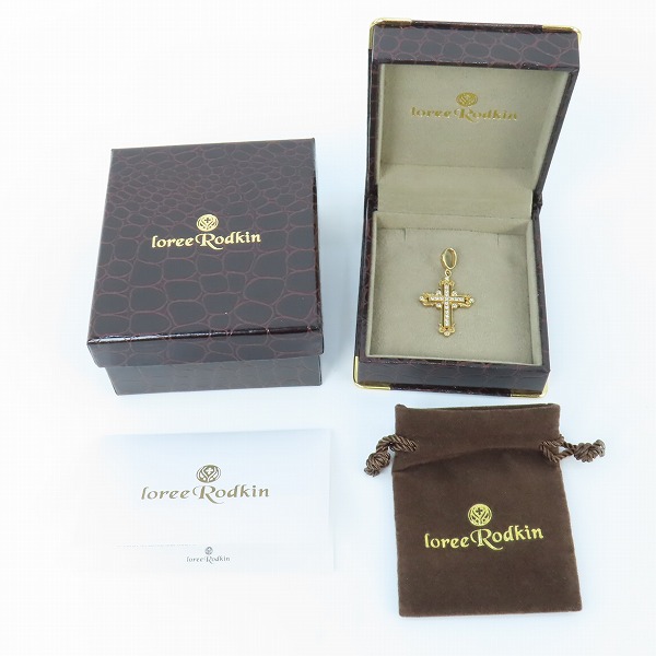 実際に弊社で買取させて頂いた【ギャラ付き】Loree Rodkin/ローリーロドキン K18 ダイヤモンド バチカンクロスペンダントの画像 7枚目