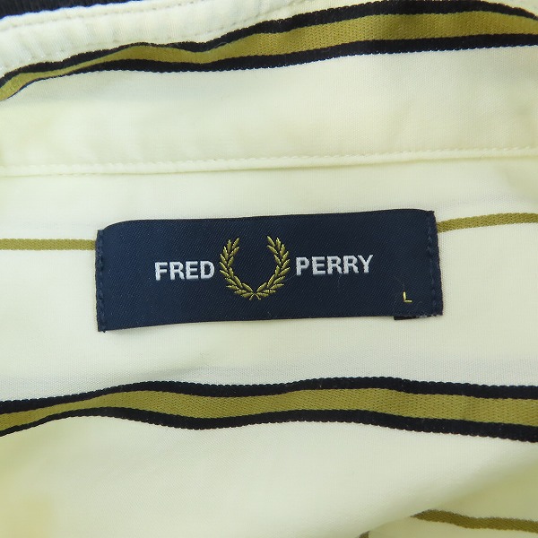 実際に弊社で買取させて頂いたFRED PERRY/フレッドペリー 胸刺繍 ストライプシャツ 長袖 ボタンシャツ F4544/Lの画像 2枚目