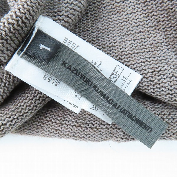 実際に弊社で買取させて頂いたKAZUYUKI KUMAGAI ATTACHMENT/カズユキクガマイ アタッチメント プレーディング天竺クルーネック ニット KK62-052/1の画像 2枚目
