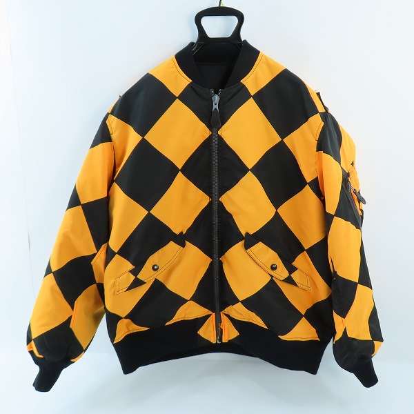 実際に弊社で買取させて頂いたBUZZ RICKSON'S×FLAGSTUFF/バズリクソンズ×フラグスタフ L-2A チェッカー柄 リバーシブル ボンバージャケット BR14157FS/40の画像 2枚目