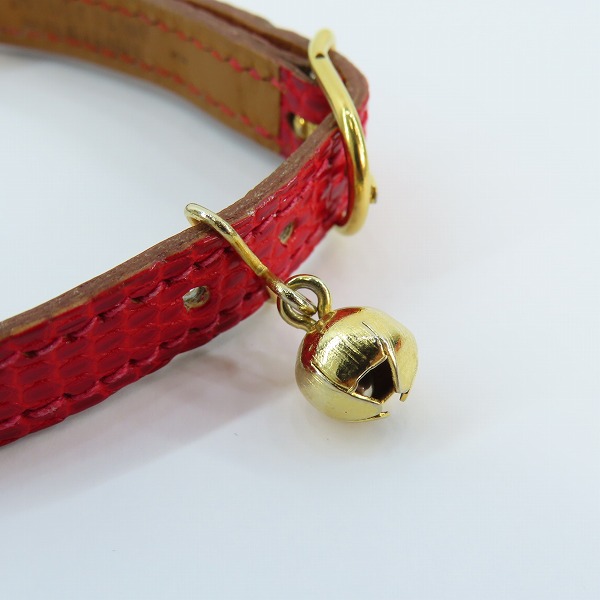 実際に弊社で買取させて頂いたHERMES/エルメス 猫用 首輪 リザード の画像 6枚目