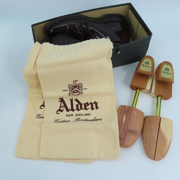 実際に弊社で買取させて頂いたALDEN/オールデン コードバン チャッカ レザーブーツ/シューズ 1339/7 シューツリー付きの画像 7枚目
